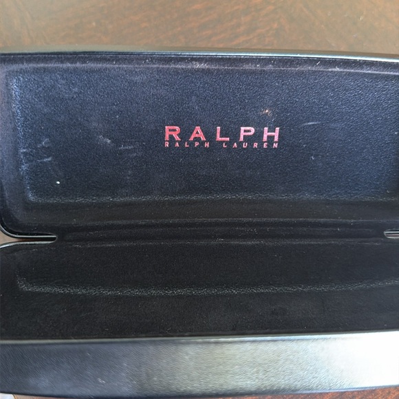 Ralph Lauren Black Leather Sunglasses Case with Embossed Logo - Picture 2 of 8